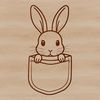 Cute Rabbit Peer A vector illustration of a rabbit's head peeking out from behind a pocket.