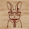 Vector Bunny Head with Glasses A cartoon rabbit's head with glasses, suitable for vector design and clip art.