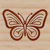 A simple line drawing illustration of a cute butterfly with colorful wings.