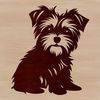 Cute Morkie Clipart A small dog breed sitting on the floor, suitable for vector art and design.