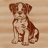 A sitting dog breed, specifically the Boxer, in vector format.