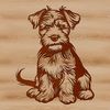 Cute Canine Companion SVG Icon A vector illustration of a Miniature Schnauzer sitting with its front paws folded.