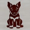 Sitting German Shepherd Vector Clip Art A sitting German Shepherd dog in a vector design format.