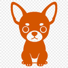 An outline image of a Chihuahua designed as a cut file for digital cutting machines.