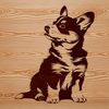 Cute Welsh Corgi Sitting Illustration A seated Welsh Corgi breed dog with a calm demeanor.