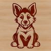 Free SVG Dog Clip Art Design A detailed illustration of a sitting German shepherd dog.