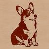 A sitting Welsh Corgi breed dog illustration in vector format.