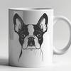 Cute Boston Breed Clip Art An SVG rendering of a Boston Terrier dog breed, ideal for use in graphics software such as Procreate or Illustrator.