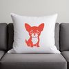 An illustration of a Chihuahua in a simple outline style suitable for cutting or engraving with a Cricut or laser cutter.