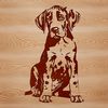 Canine Companion Clip Art Illustration of a Great Dane in a seated position.