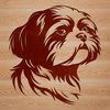 Shih Tzu Breed Portrait in Digital Format A digital illustration of a Shih Tzu's head, depicted as a cute and recognizable breed.