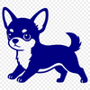 A vector illustration of a small dog breed, specifically a Chihuahua, suitable for various uses including cutting machines.
