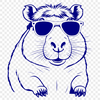 Animal with Cool Shades Illustration A capybara wears stylish sunglasses in a digital vector illustration.