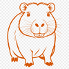 Wild South American Rodent Illustration An SVG graphic of a capybara, a wild animal known for its distinctive appearance and habitat.