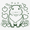 Capybara SVG Art with Love Hearts A digital illustration of a capybara, a large rodent native to South America, with heart symbols integrated into its design.