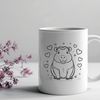 Capybara SVG Illustration with Heart Details A detailed illustration of a capybara, the world's largest rodent, with decorative heart patterns.