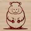 An SVG representation of a capybara, highlighting its distinctive features as a semi-aquatic mammal.