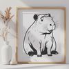 Capybara Animal Vector Graphic Design Illustrative image of a capybara, a large rodent native to South America.