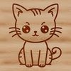 Feline friend with adorable face. A sitting cat with endearing facial expression.