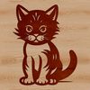 Cartoon Feline Friend SVG Design A sitting cat in a cartoon style vector design.