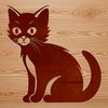 Cute Sitting Kitty Clip Art SVG illustration of a sitting domesticated cat as animal clip art.