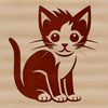 Sitting Kitten Clip Art Design A sitting cat illustration created as vector art.
