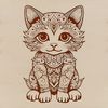 Whisker Wonderland SVG Vector Graphic A cute, cartoon-style kitten sitting in front of a simple background, created as a vector graphic.