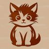 Domestic Cat Vector Graphic A cute domesticated cat sitting on its haunches, depicted in vector format.