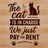Whimsical Feline Wisdom A cartoon cat with a speech bubble displaying a funny quote.