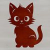 Playful Cat Silhouette A sitting domestic cat with playful expression in a vector design.