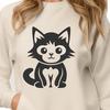 Cute Cat Sitting Silhouette A detailed illustration of a domestic cat sitting in a relaxed position.