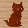 Whimsical Cat Sitting Floor Clip Art A simple vector illustration of a cat sitting on the floor.