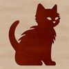 A digital illustration of a sitting cat in vector format.
