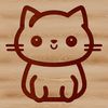 Cute Cat Vector Graphic Design An illustration of a domestic cat in a relaxed pose, created as a vector design.