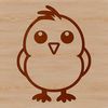 Adorable Chicken SVG Design A simple line drawing of a cute chicken, suitable for farm-themed designs and illustrations.