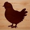 Silhouette Farm Friend A simple silhouette of a chicken in a farm setting.