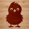 A simple illustration of a young chick standing on grass, ideal for crafting or design projects.
