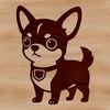 A detailed SVG illustration of a Chihuahua dog breed in a simple silhouette style.