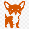 A small breed dog, specifically a Chihuahua, depicted in a simple and clean design.