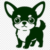 Chihuahua animal silhouette vector art free download.
