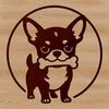 A small dog breed, the Chihuahua is depicted in an svg format.