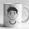 A cheerful boy character design A youthful boy character designed as a vector graphic.