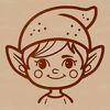 Free Vector Elf Clip Art A cheerful Christmas elf character made from vector lines, ideal for crafting projects.