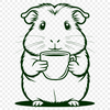 A cartoon guinea pig illustration suitable for digital cutting machines like Cricut.