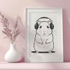 Free Vector Hamster Clip Art A simple line drawing of a small hamster, suitable for use in digital design and cutting projects.