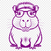 Cute Rodent in Eyeglasses A digital illustration of a capybara wearing glasses, suitable for vector design and cutting machine projects.