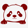 Adorable Panda Peek Close-up illustration of a panda's face peeking from behind bamboo.