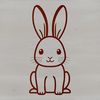A seated rabbit character made from vector graphics.
