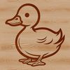 A simple line drawing of a cute duck, suitable for vector design and cutting machine use.