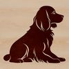A sitting Cocker Spaniel breed dog in a vector illustration.